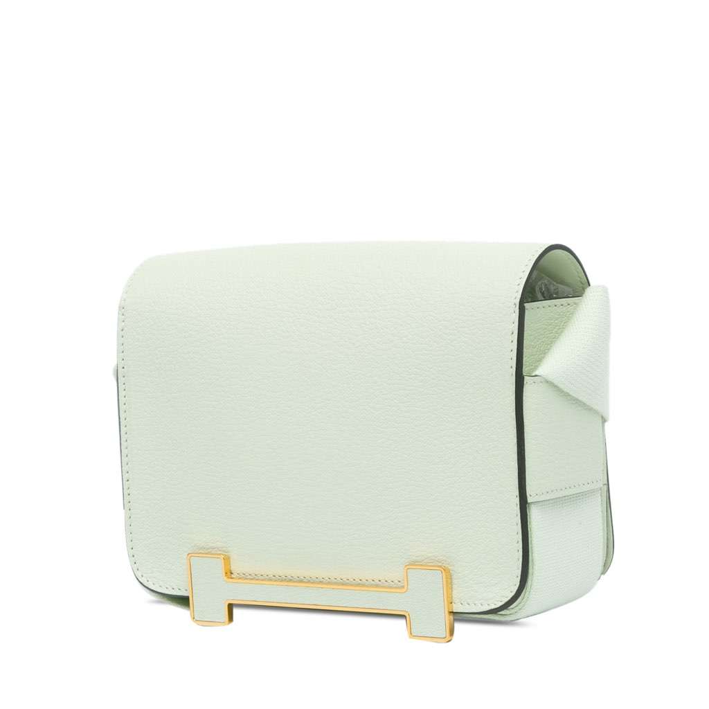 Hermès Chevre Mysore Geta Green Leather Good condition - Back View