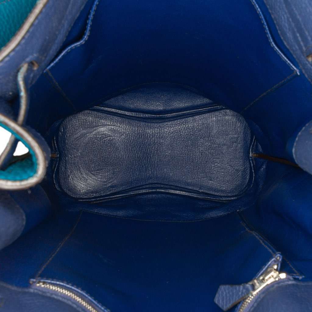 Hermès Clemence So Kelly 26 Blue Leather Good condition - Model View