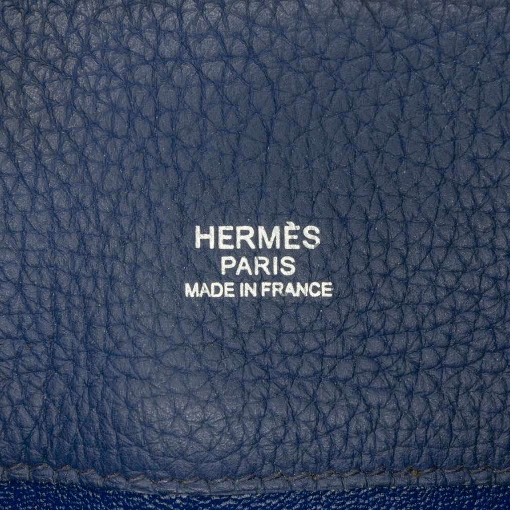 Hermès Clemence So Kelly 26 Blue Leather Good condition - Box View