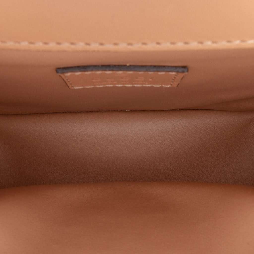 Gucci Mini Leather Deco Chain Shoulder Bag Brown Leather Very good - Model View