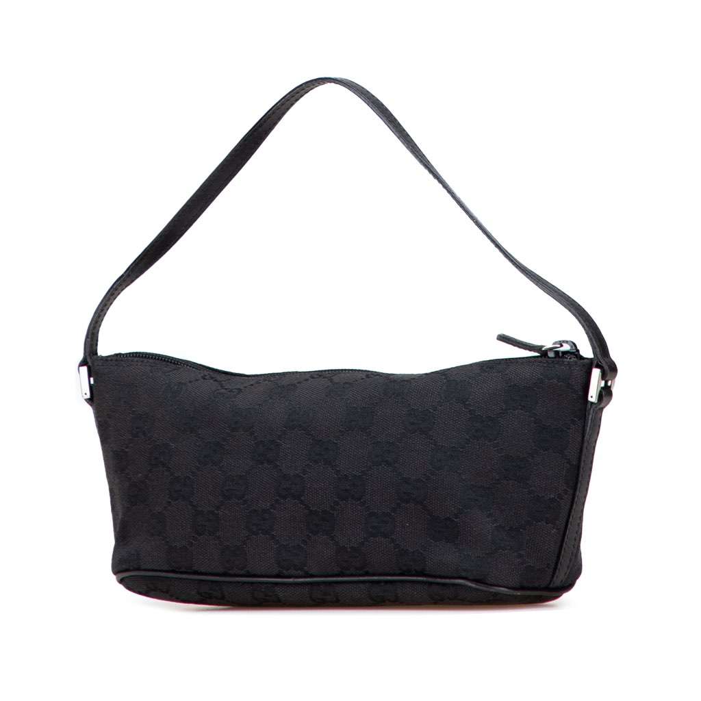 Gucci GG Canvas Boat Black Canvas Good - Back View