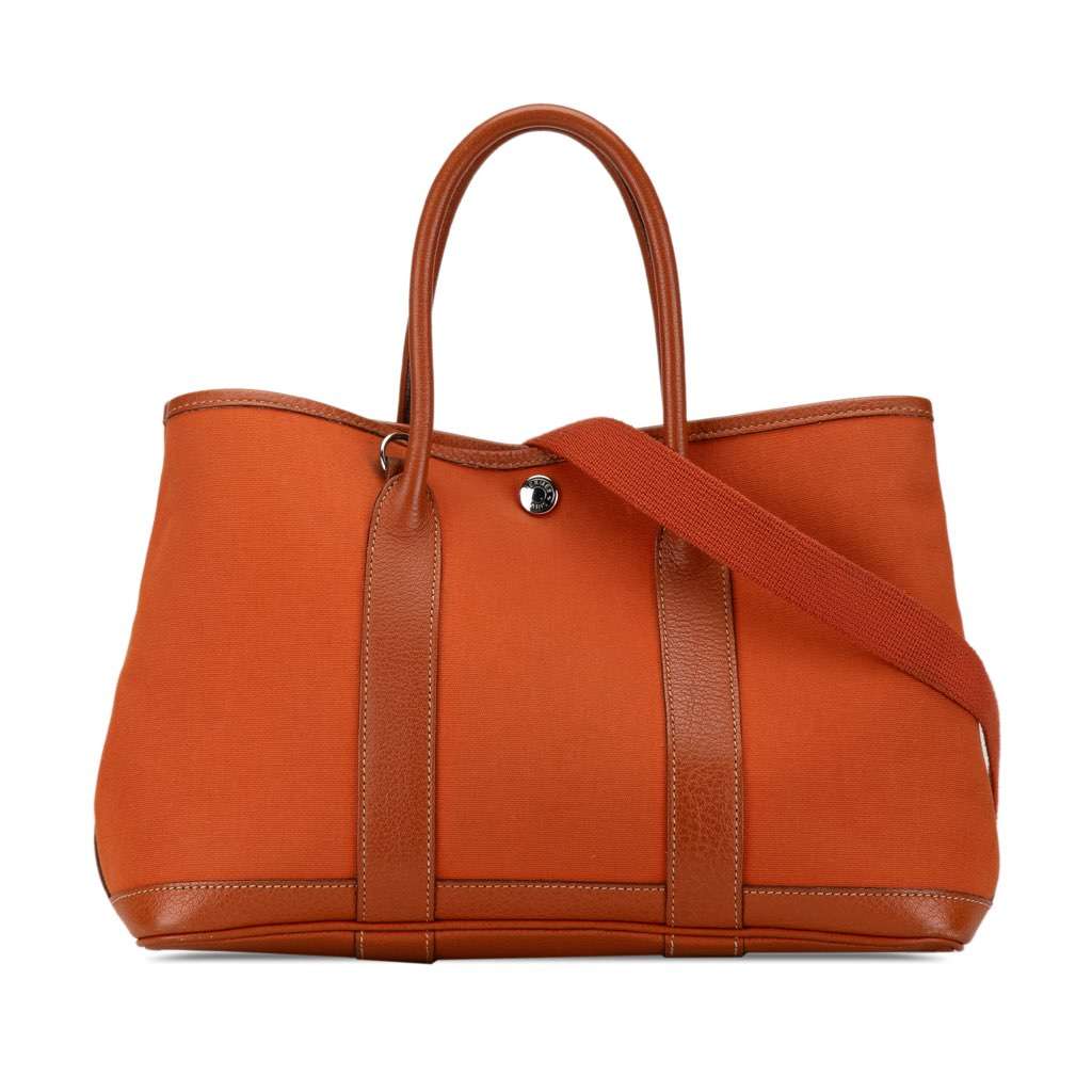 Hermès Toile and Negonda Garden Party 30 Orange Canvas Good condition - Front View