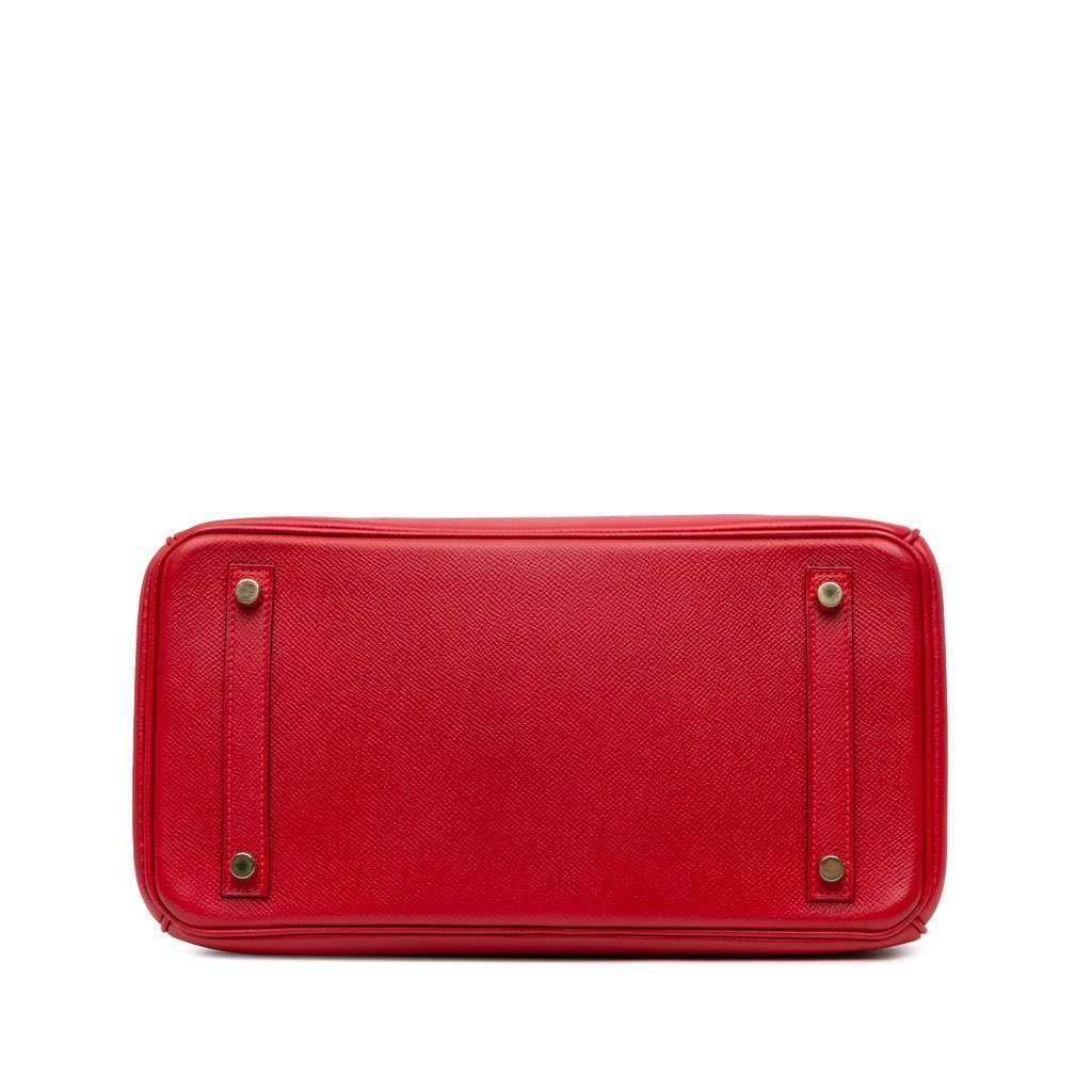 Hermès Epsom Birkin Retourne 30 Red Leather Good condition - Inside View
