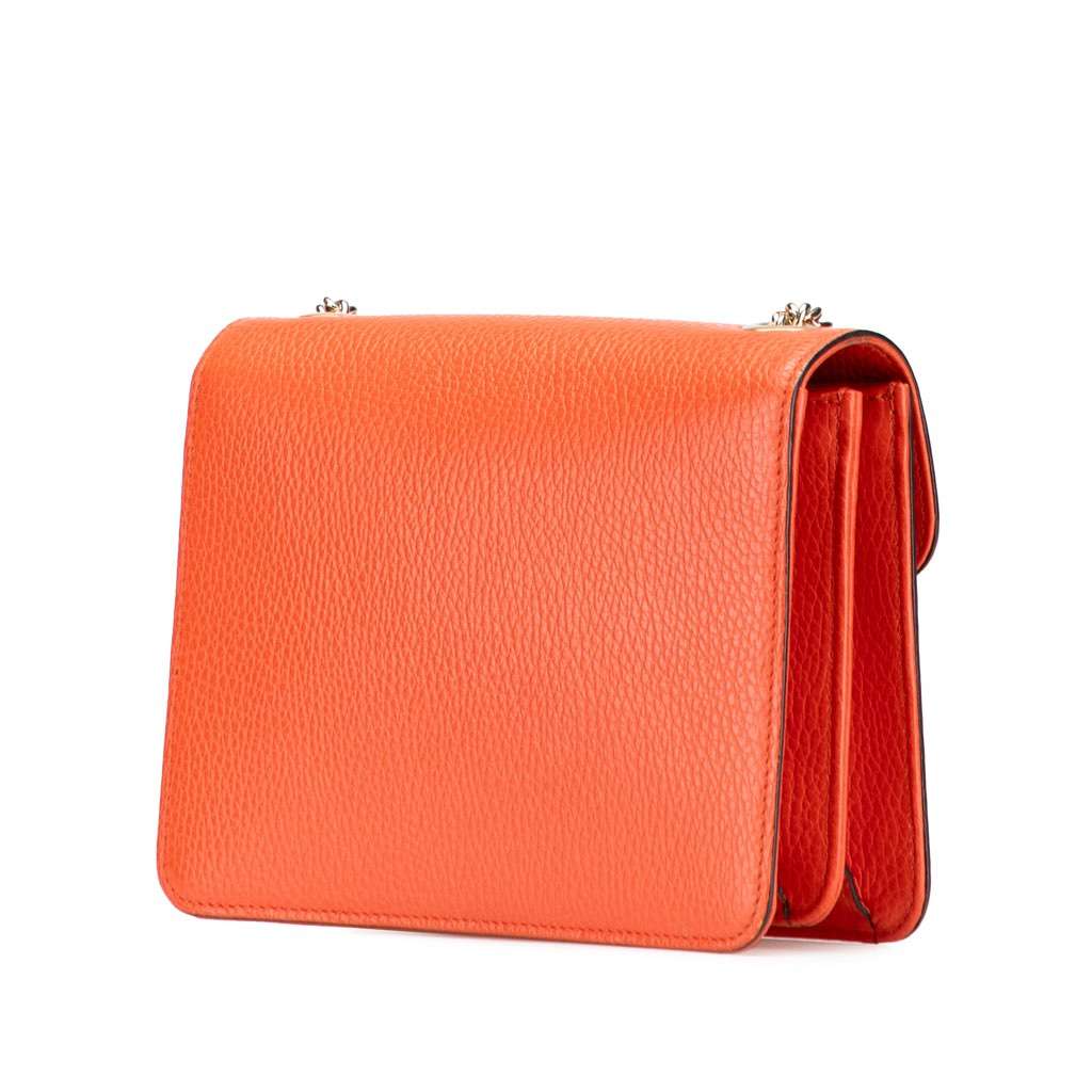 Gucci Small Dollar Calfskin Interlocking G Crossbody Orange Leather Very good - Back View