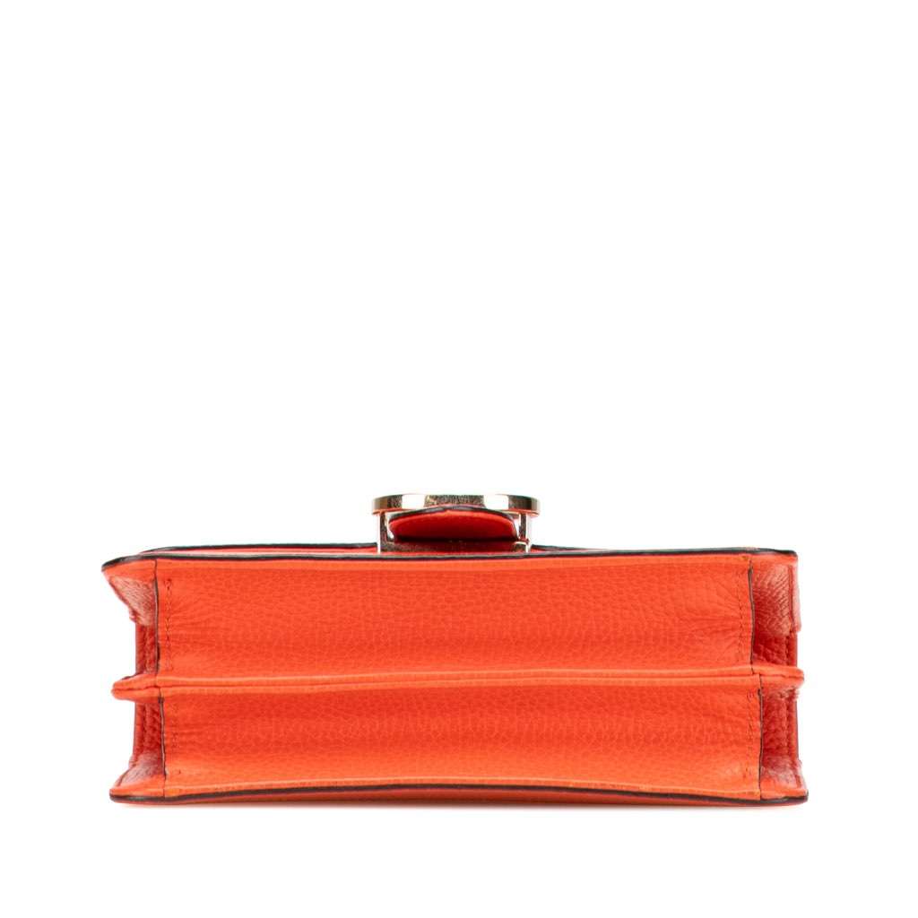 Gucci Small Dollar Calfskin Interlocking G Crossbody Orange Leather Very good - Inside View