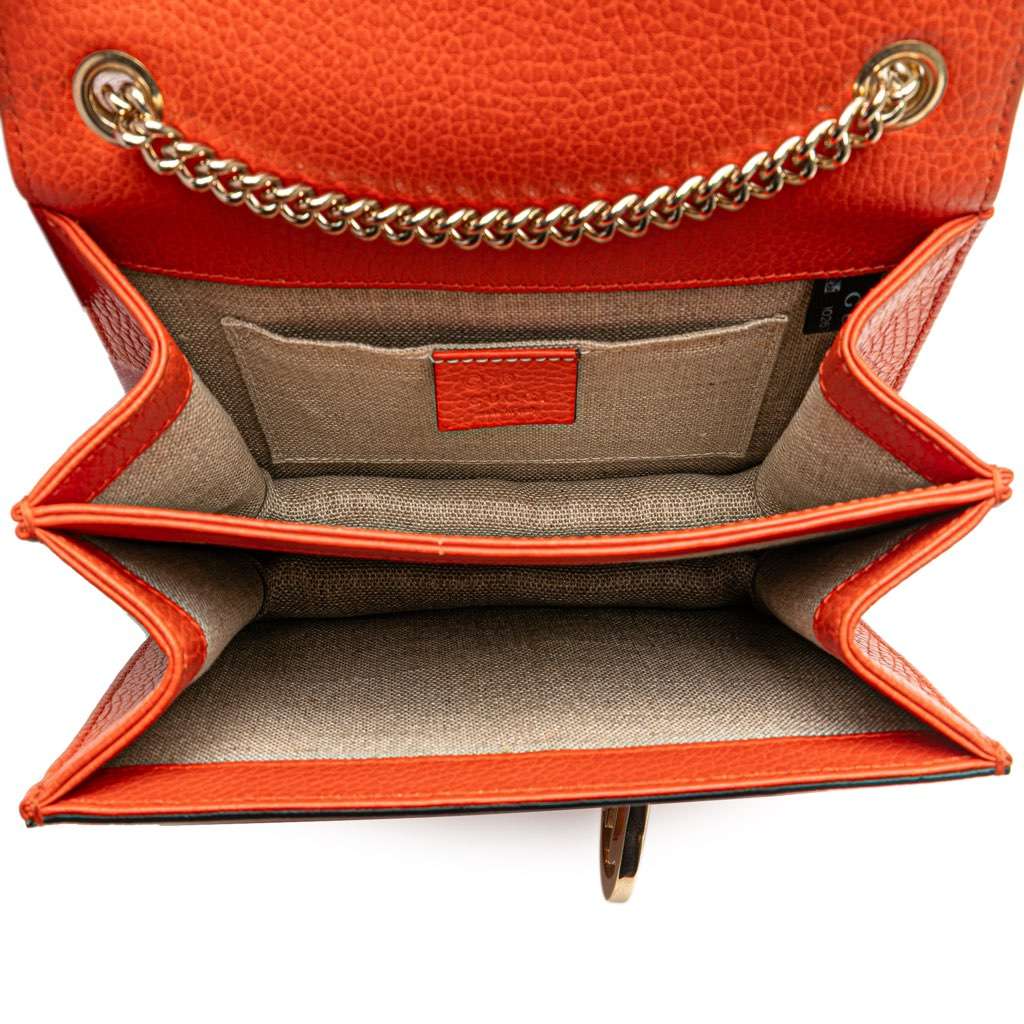 Gucci Small Dollar Calfskin Interlocking G Crossbody Orange Leather Very good - Model View
