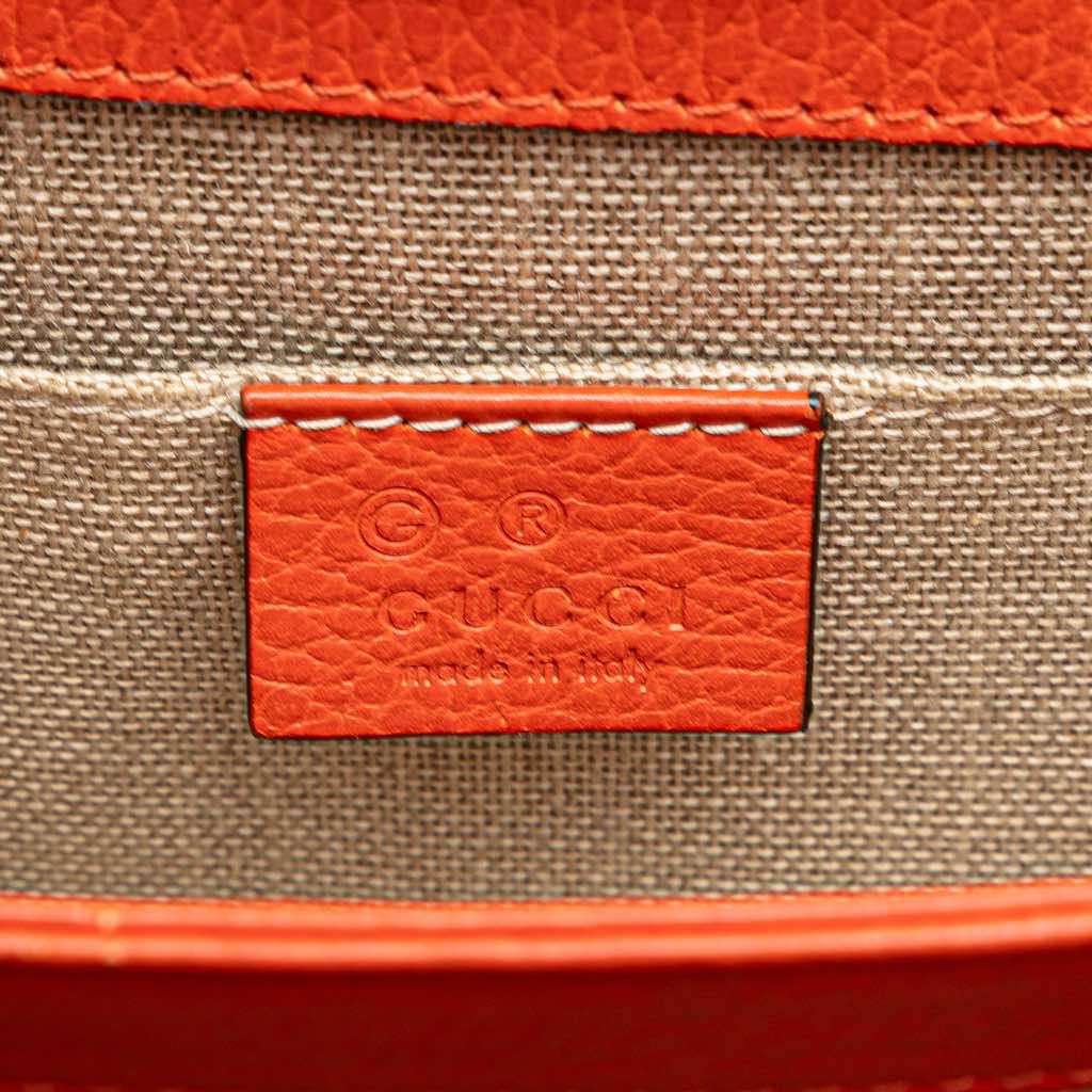 Gucci Small Dollar Calfskin Interlocking G Crossbody Orange Leather Very good - Box View