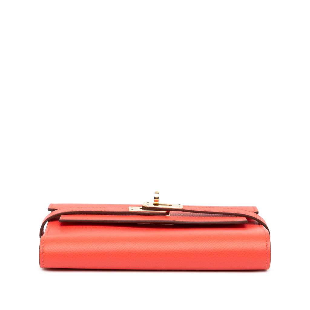 Hermès Medium Epsom Kelly Depliant Wallet Red Leather Good condition - Inside View