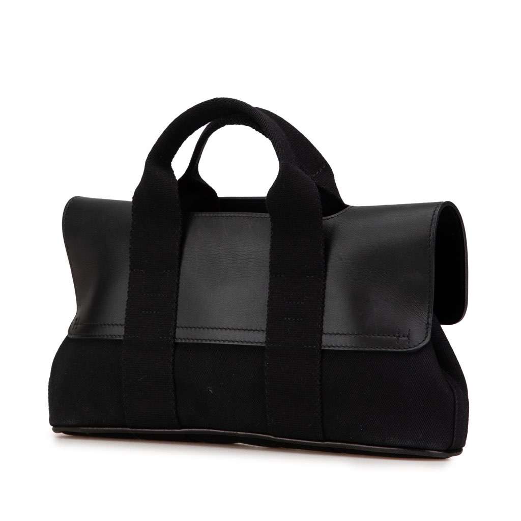 Hermès Toile and Swift Valparaiso Long PM Black Canvas Good condition - Back View