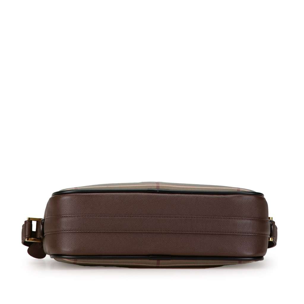 Burberry Vintage Check Canvas Crossbody Brown Canvas Good condition - Model View