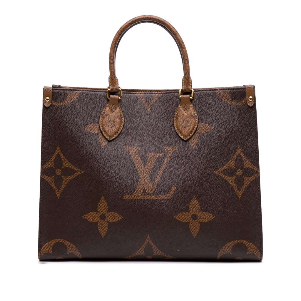 Louis Vuitton Monogram Giant OnTheGo MM Brown Canvas Good - Front View