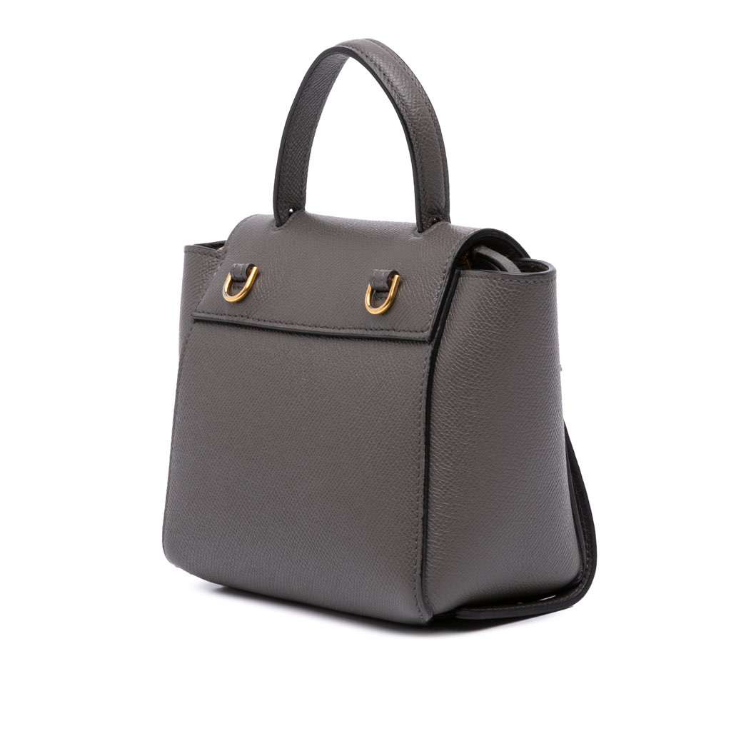Celine Pico Grained Calfskin Belt Bag Grey Leather Good - Back View