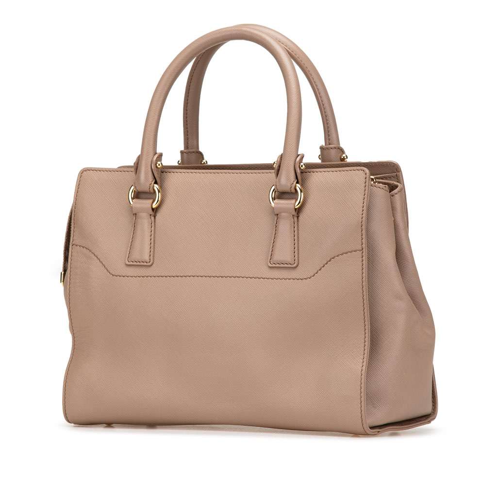 Salvatore Ferragamo Medium Leather Gancini Beky Satchel Brown Leather Good condition - Back View