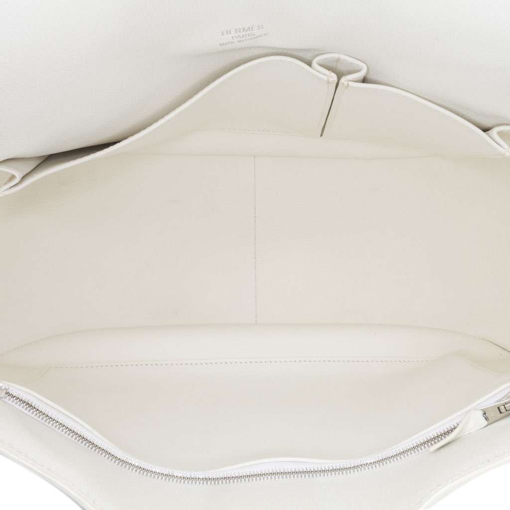Hermès Clemence Jypsiere 34 White Leather Good condition - Model View