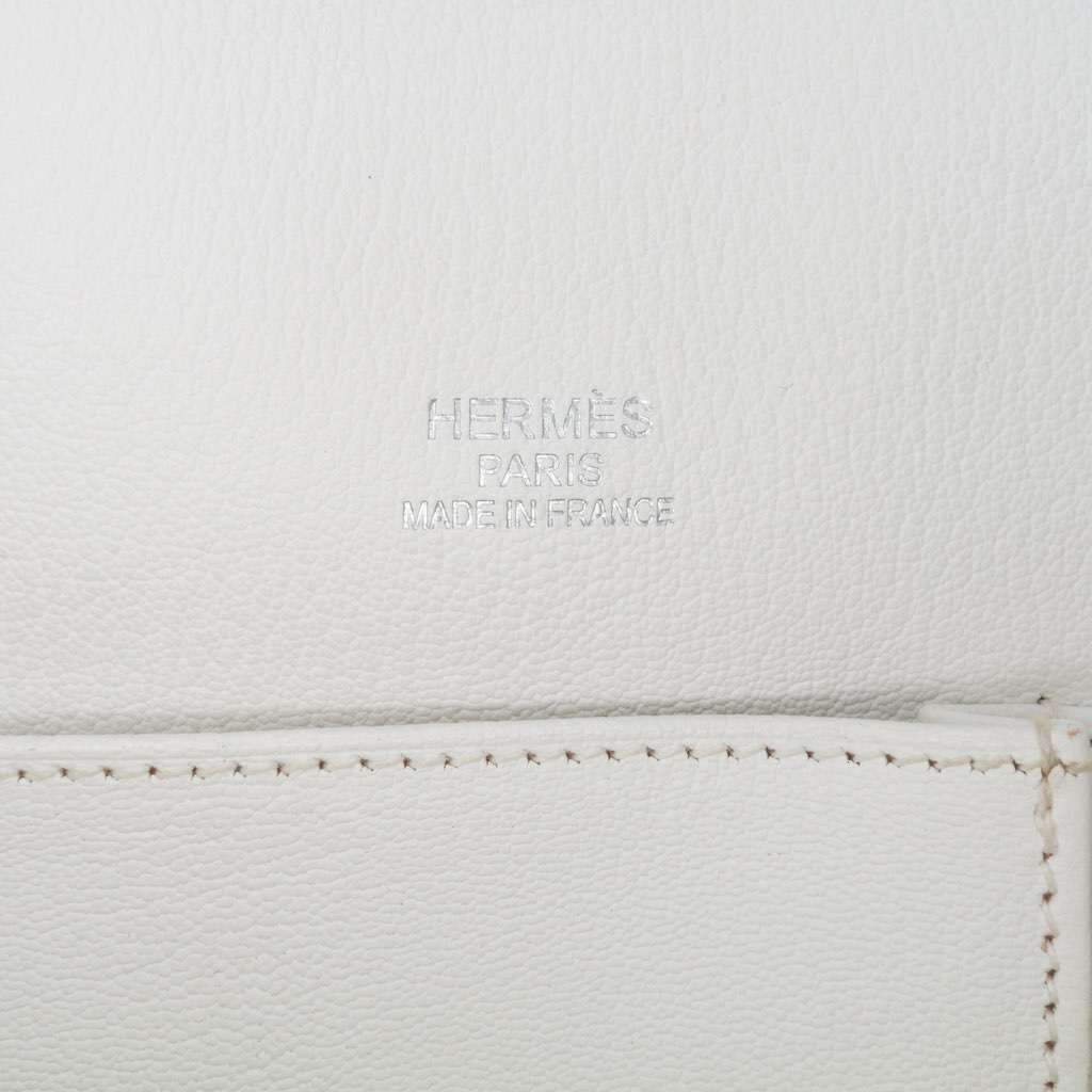 Hermès Clemence Jypsiere 34 White Leather Good condition - Box View