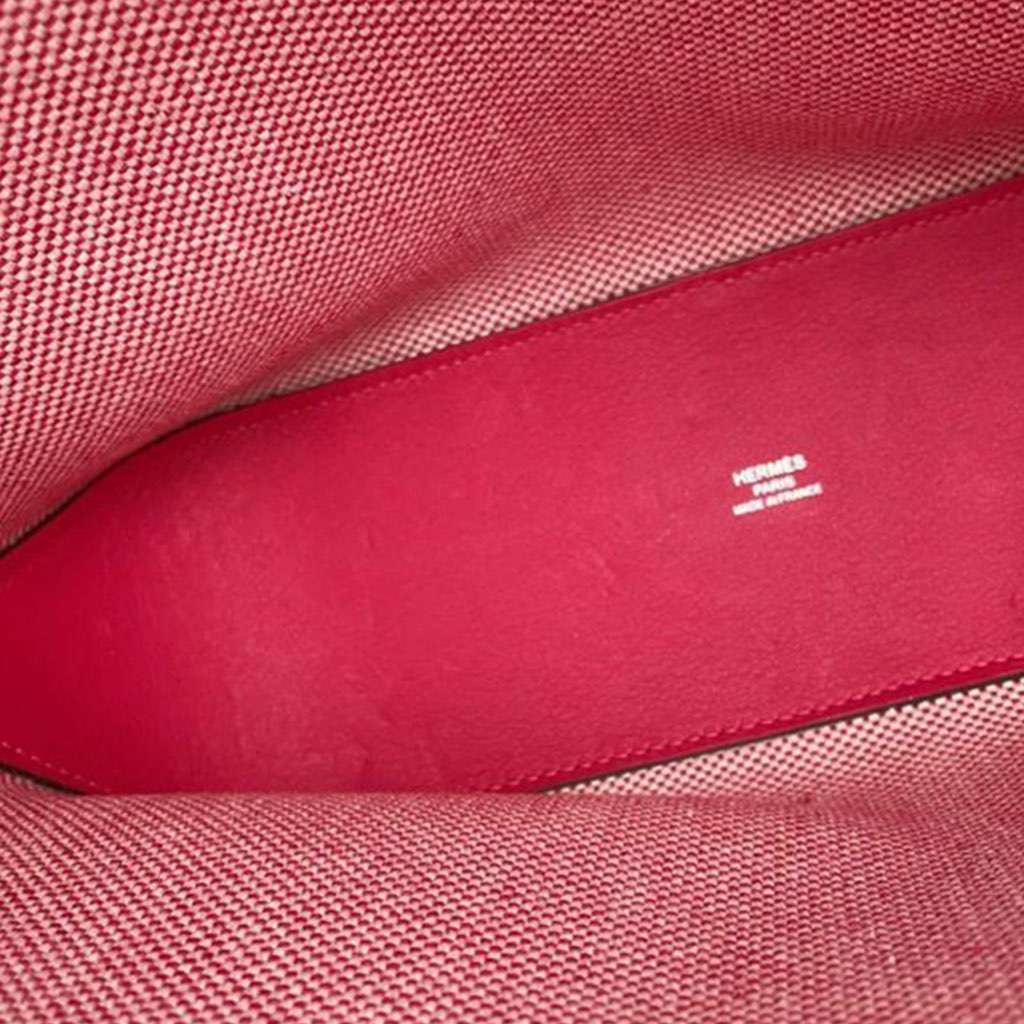 Hermès Toile and Swift Cabas H en Biais 27 Pink Canvas Good condition - Box View