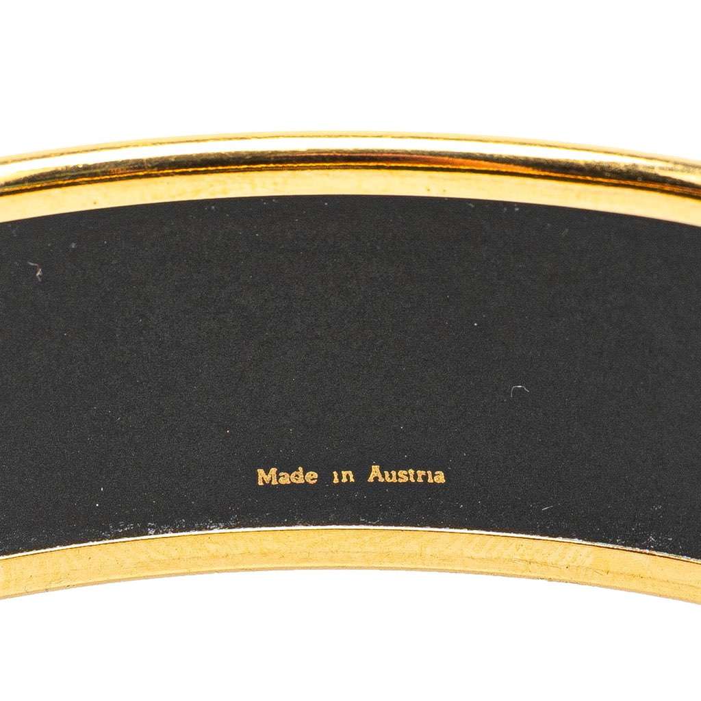 Hermès Wide Les Sangles Enamel Bangle 65 Black Good condition - Model View
