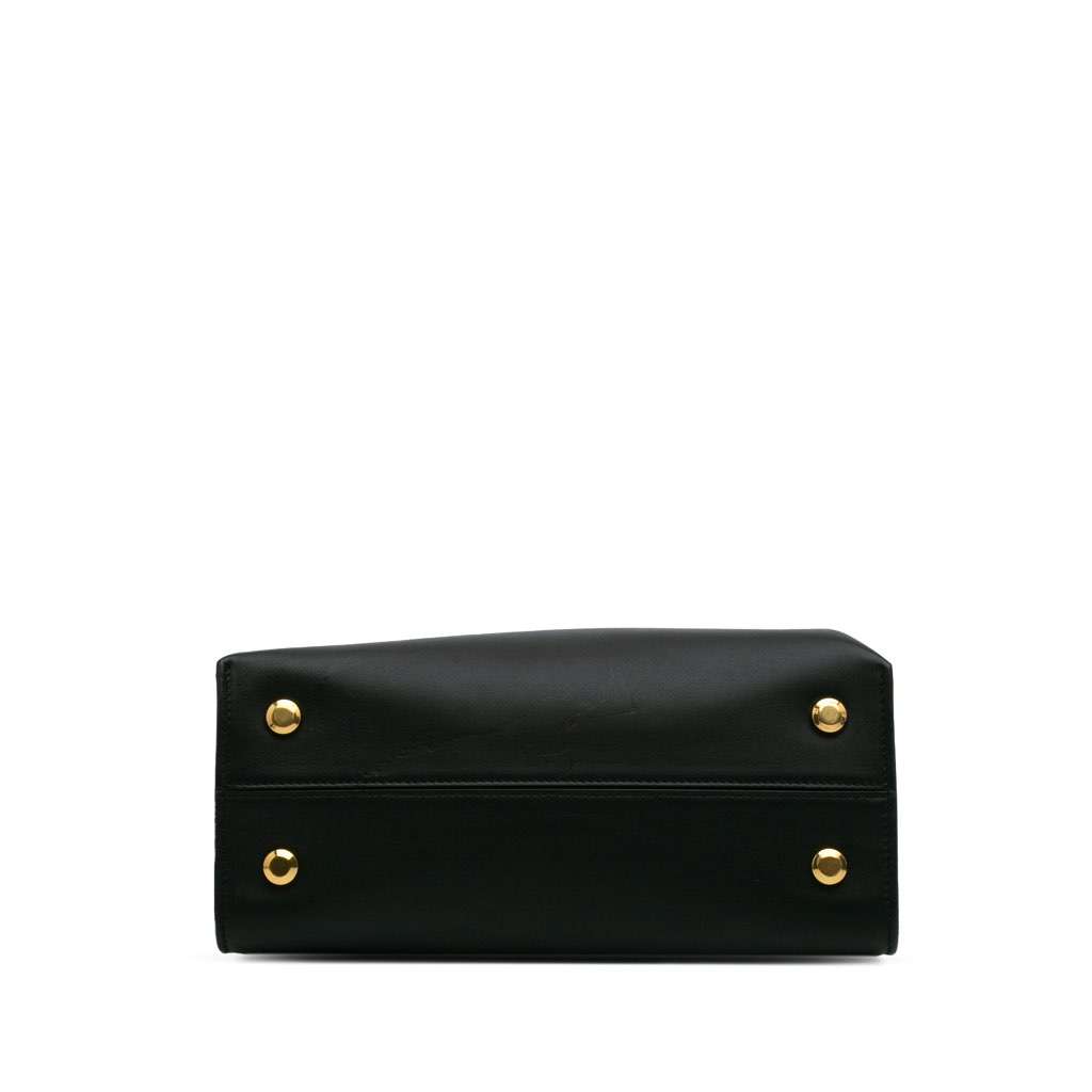 Salvatore Ferragamo Leather Gancini Trifolio Satchel Black Leather Very good condition - Inside View