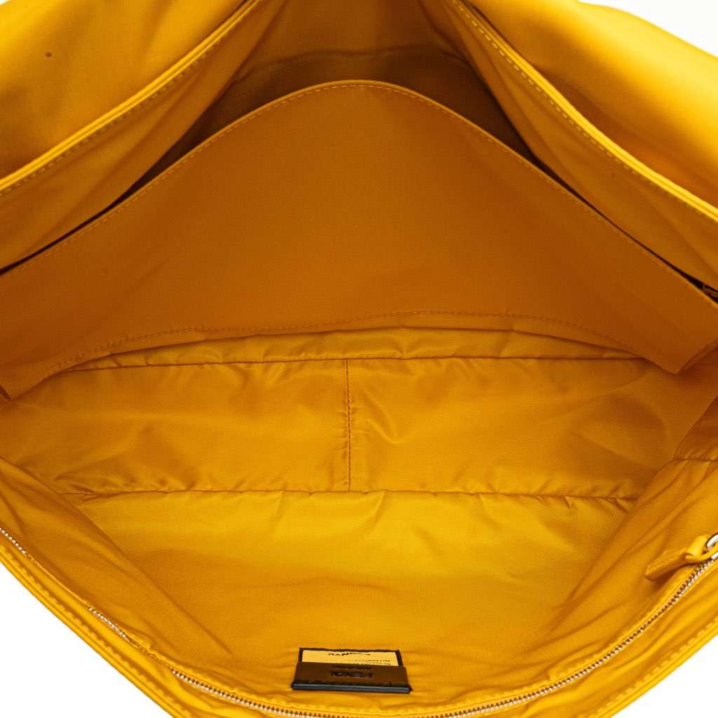 Fendi Large Econyl Nylon Baguette Satchel Yellow Very good - Model View