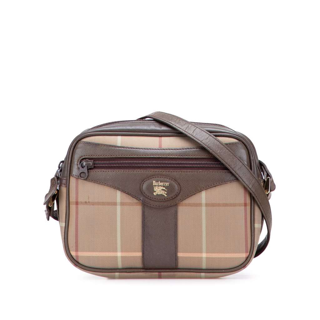 Burberry Vintage Check Canvas Crossbody Brown Canvas Good condition - Front View