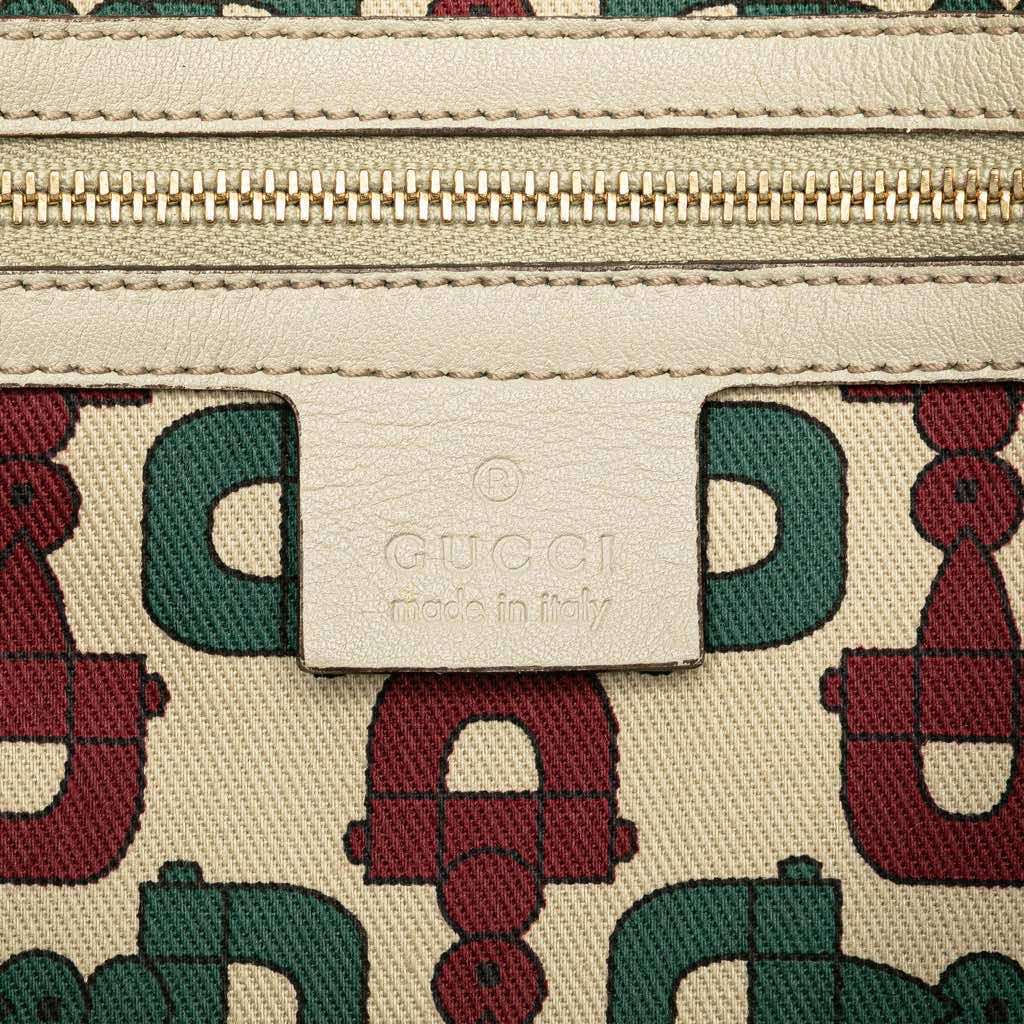 Gucci Small Guccissima Horsebit Pelham Shoulder Bag White Leather Good condition - Box View
