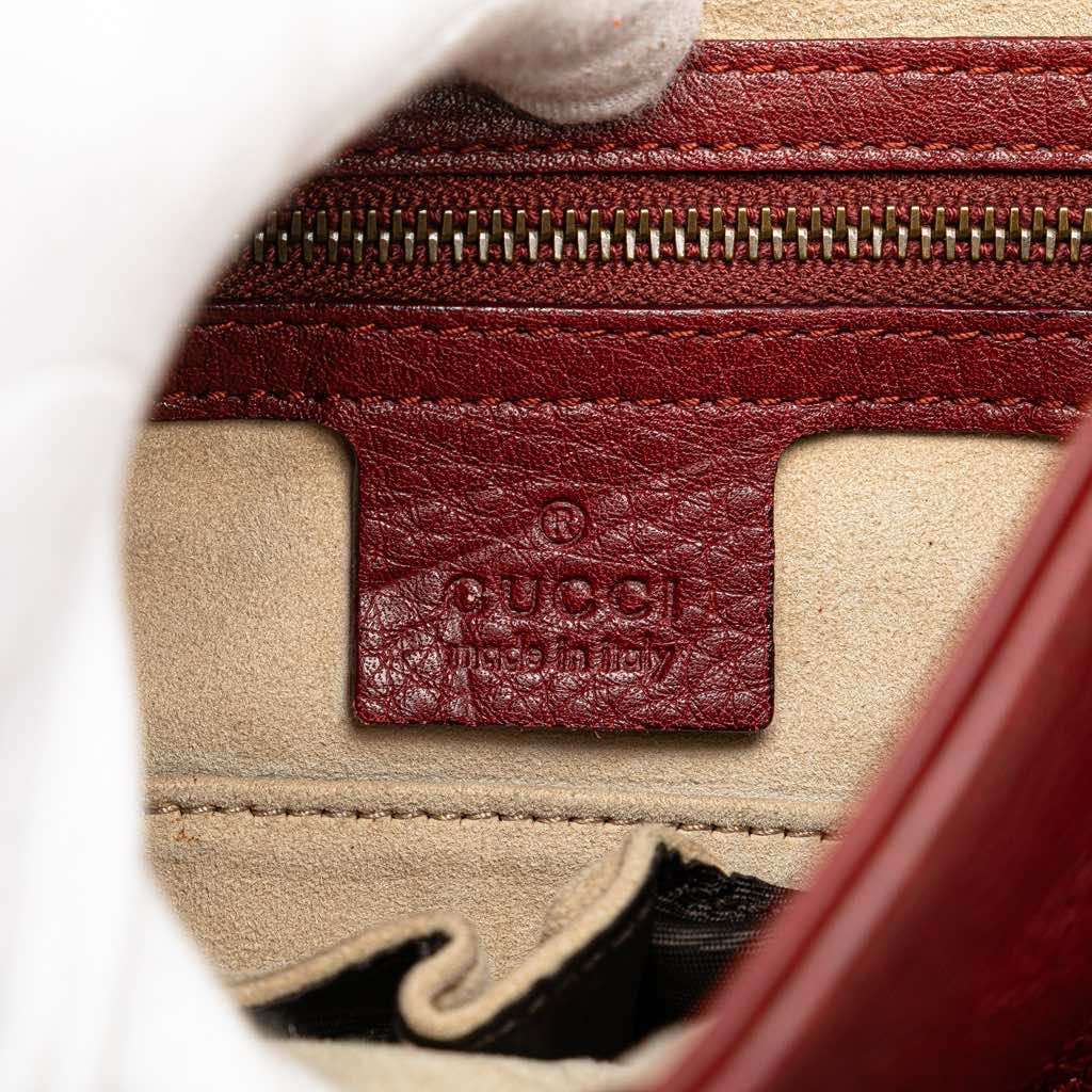 Gucci Leather 1973 Shoulder Bag Red Leather Very good - Box View