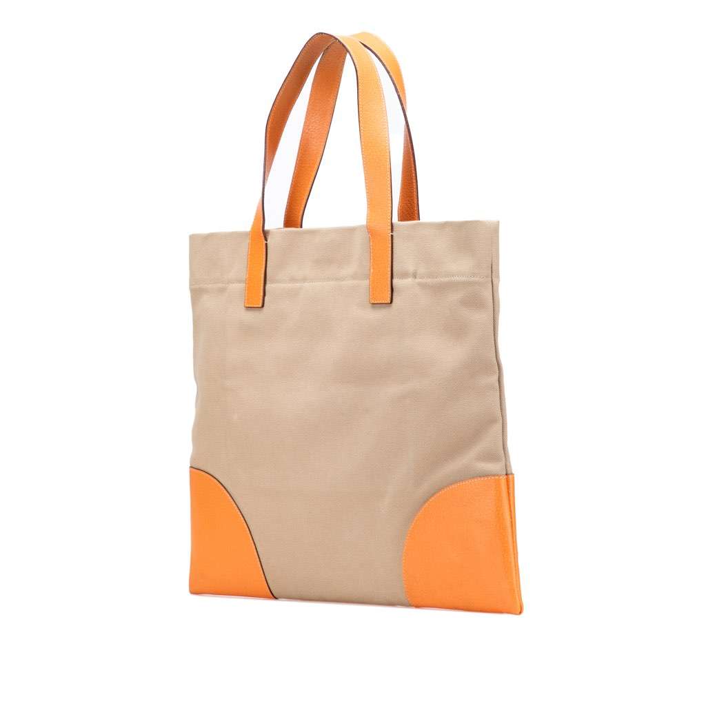 Prada Cinghiale Trimmed Canapa Tote Brown Canvas Very good - Back View