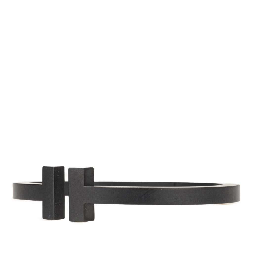 Tiffany & Co Coated Stainless Steel T Square Bangle Black Stainless steel Good condition - Back View
