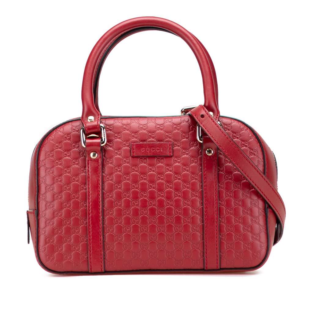 Gucci Small Microguccissima Bree Satchel Red Leather Very good - Front View