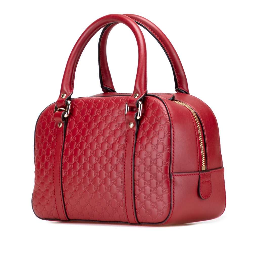 Gucci Small Microguccissima Bree Satchel Red Leather Very good - Back View