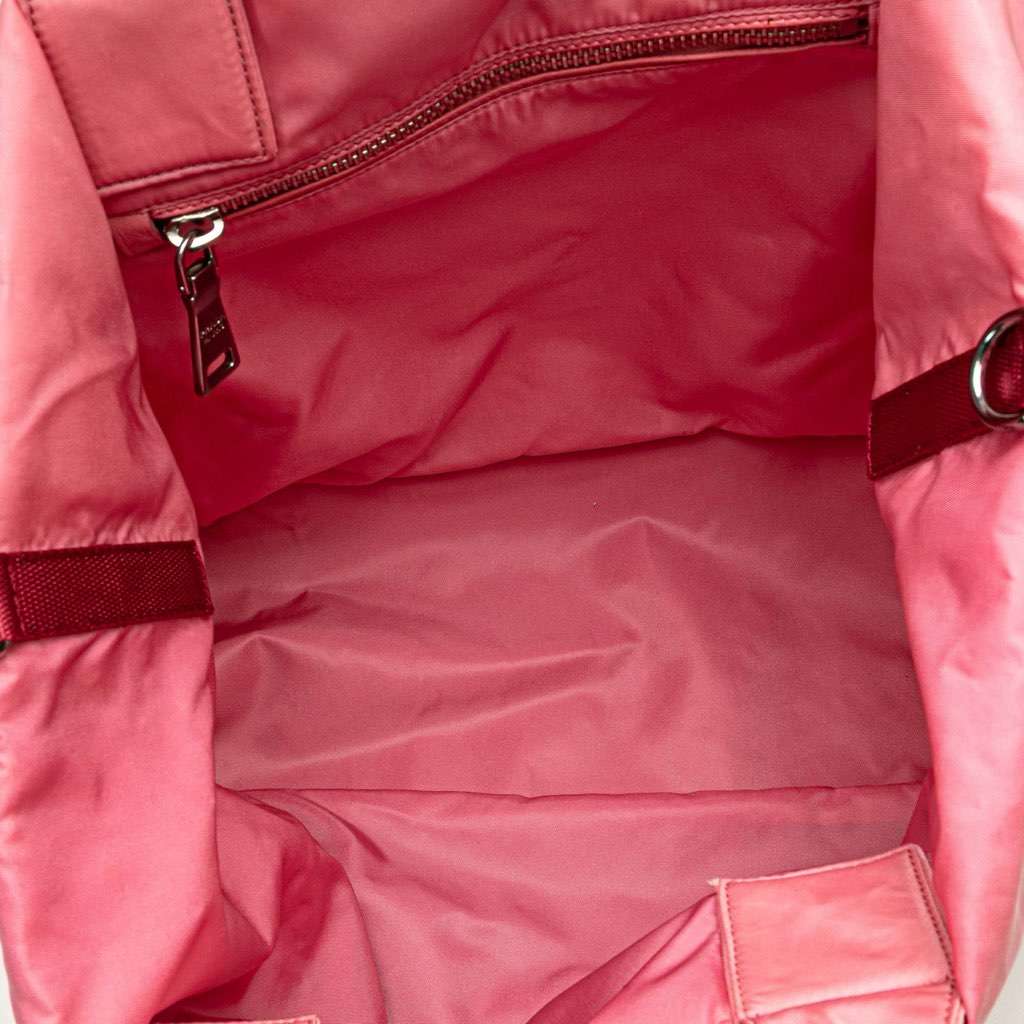 Prada Tessuto Reversible Satchel Red Very good - Model View