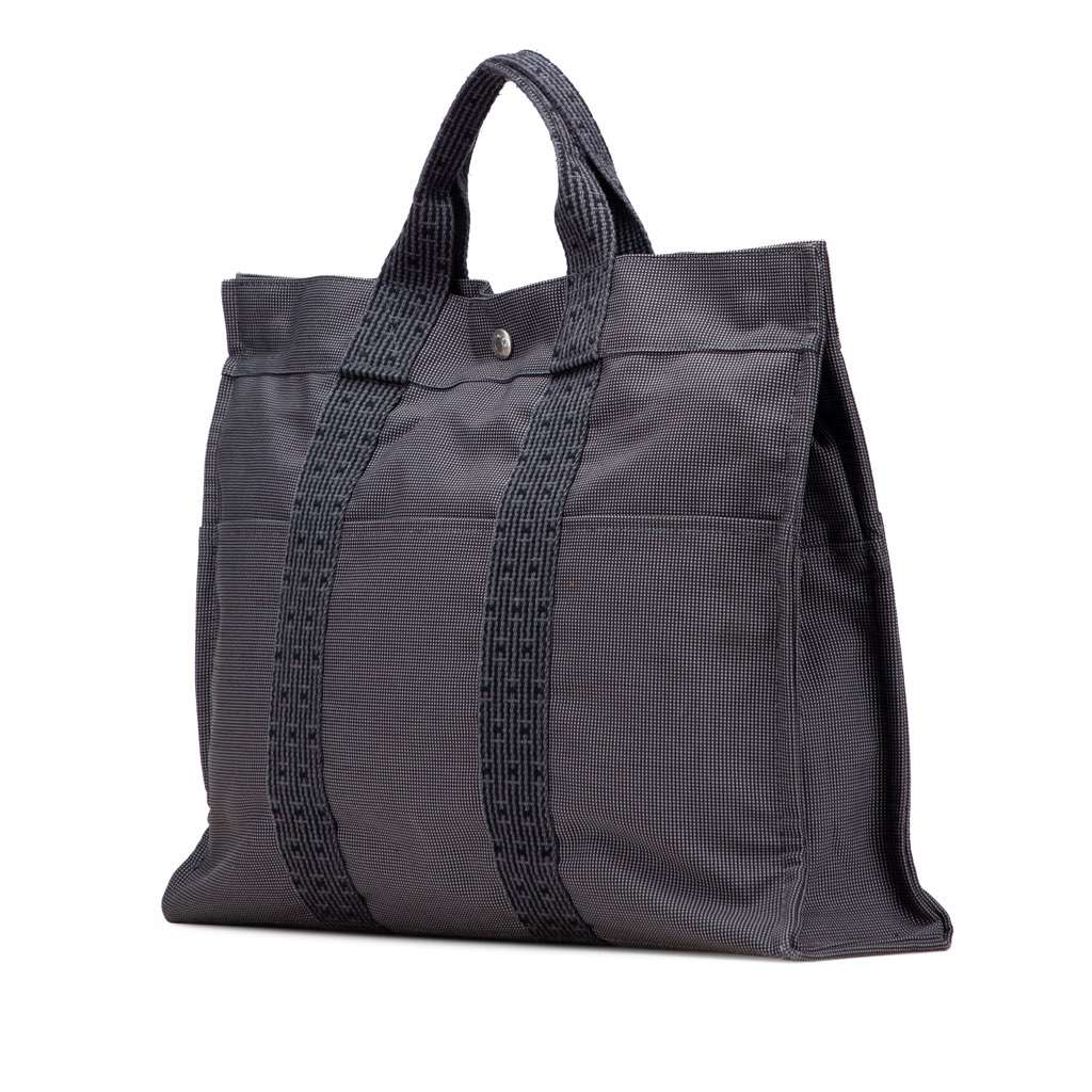 Hermès Canvas Herline MM Grey Canvas Good condition - Back View