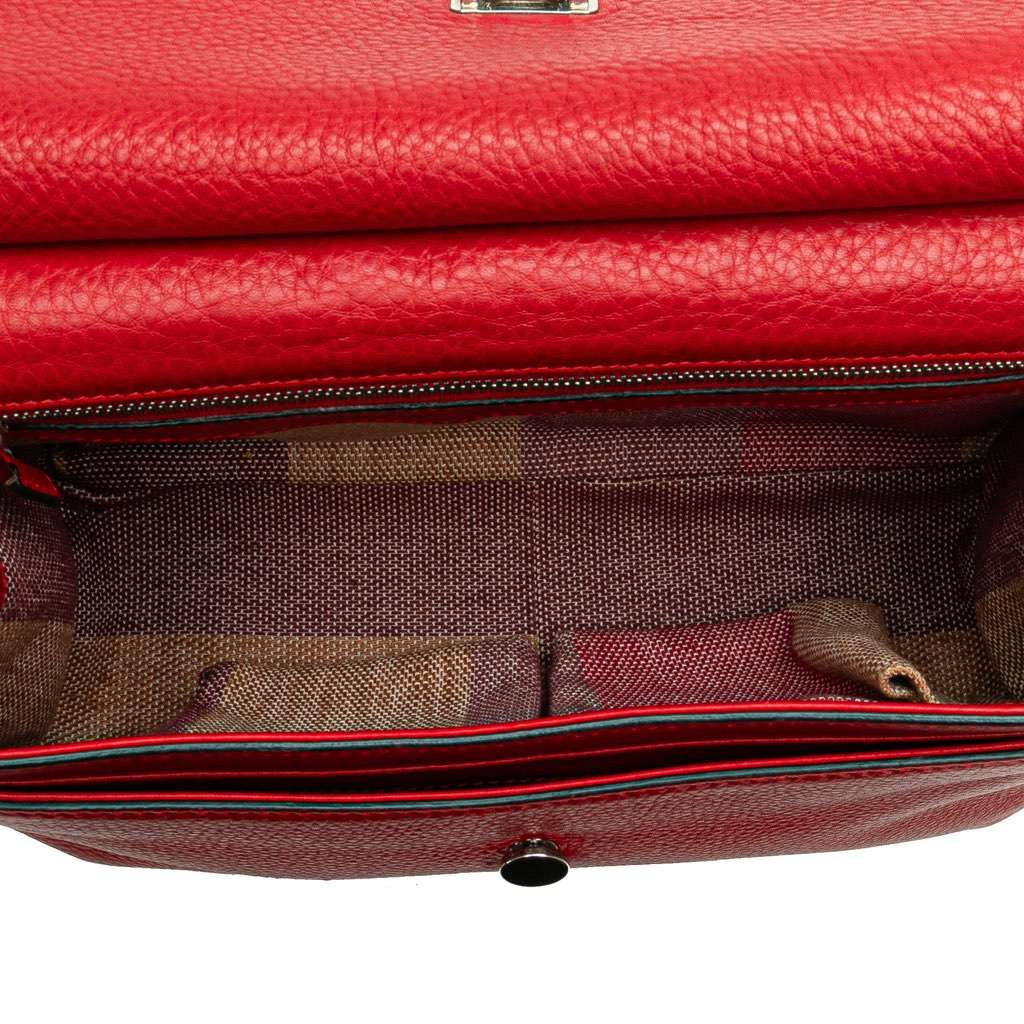 Gucci Medium Leather Bamboo Daily Crossbody Red Leather Very good condition - Model View
