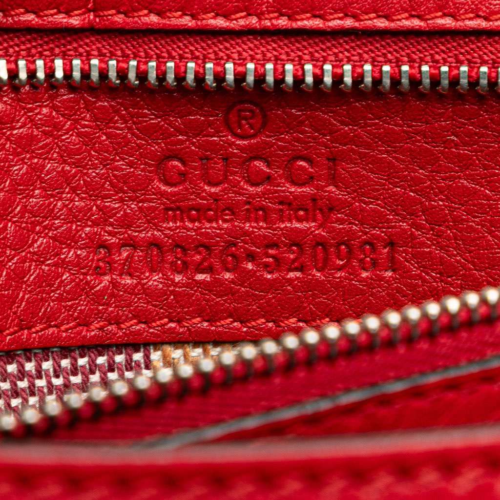 Gucci Medium Leather Bamboo Daily Crossbody Red Leather Very good condition - Box View