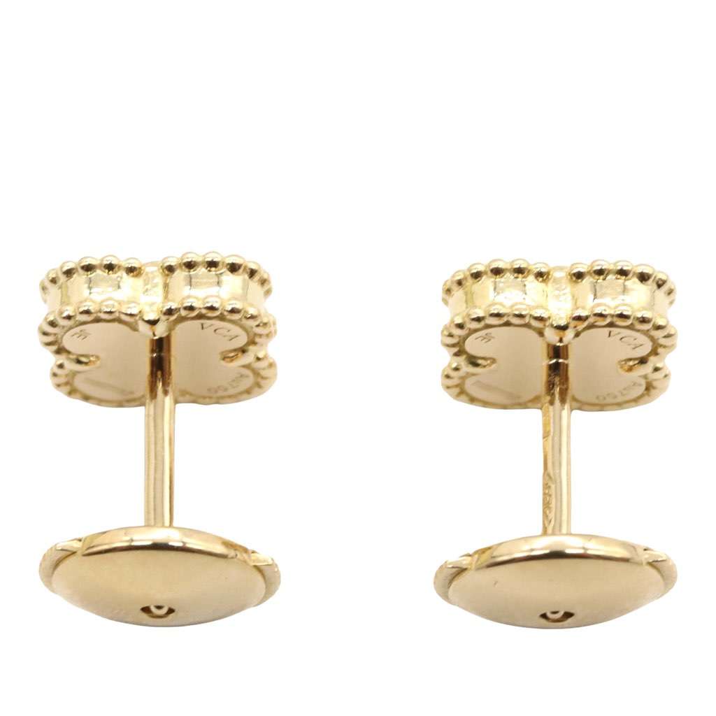 Van Cleef & Arpels 18K Yellow Gold and Onyx Sweet Alhambra Earrings Gold Gold Good condition - Model View