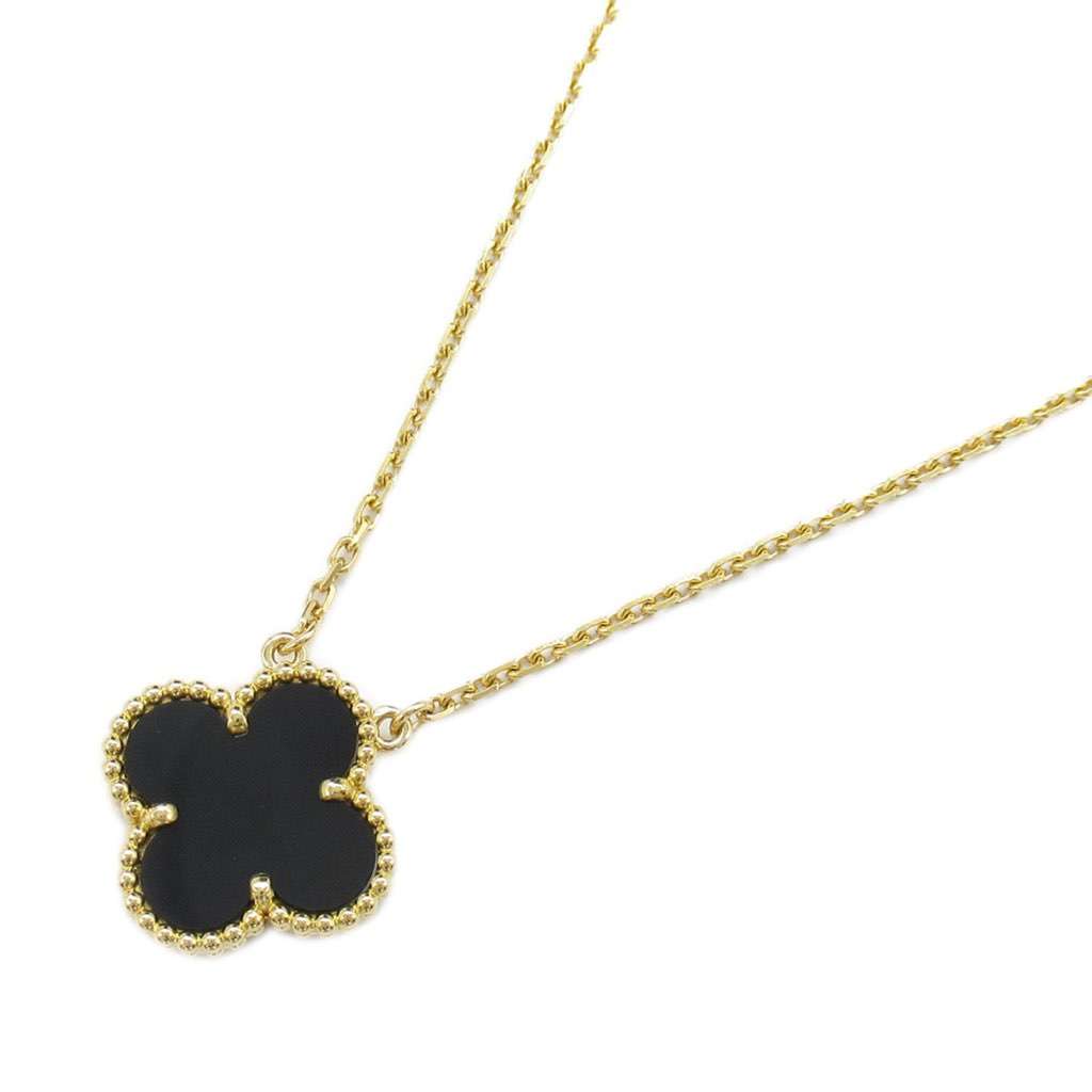 Van Cleef & Arpels 18K Yellow Gold and Onyx Vintage Alhambra Pendant Necklace Gold Gold Good condition - Inside View