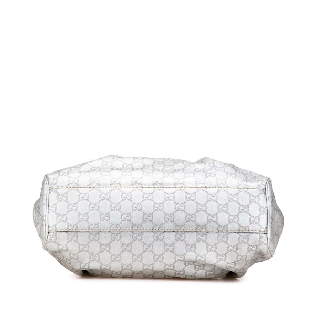 Gucci Medium Guccissima Sukey Tote Silver Leather Good - Inside View