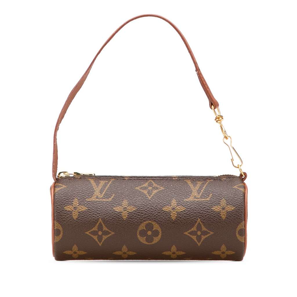 Louis Vuitton Monogram Papillon Pochette Brown Canvas Good - Front View