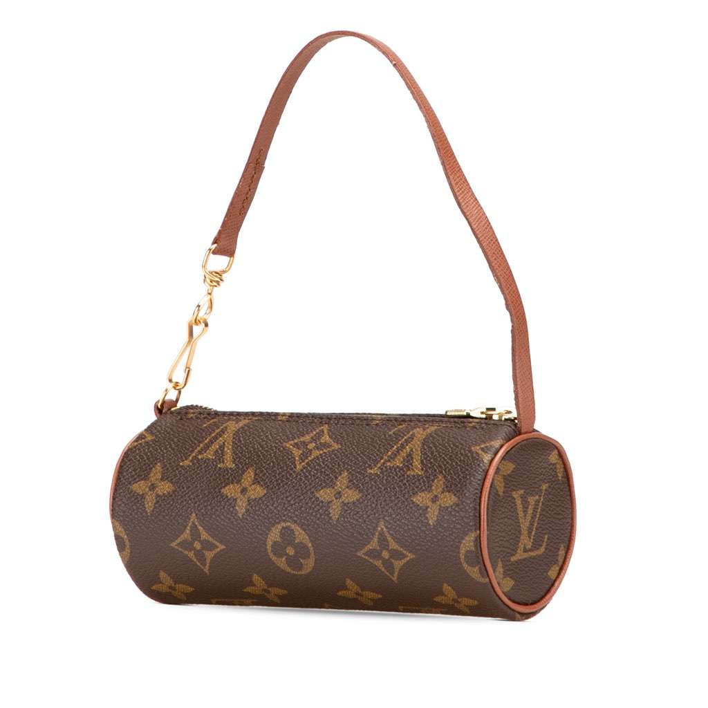 Louis Vuitton Monogram Papillon Pochette Brown Canvas Good - Back View