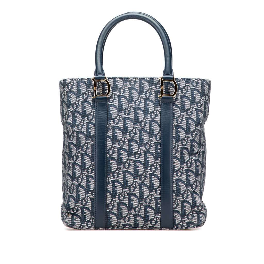 Dior Diorissimo Trotter Canvas Tote Blue Canvas Very good - Front View