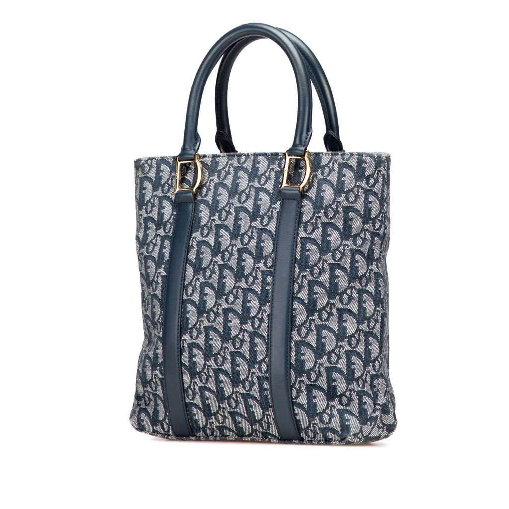 Dior Diorissimo Trotter Canvas Tote Blue Canvas Very good - Back View