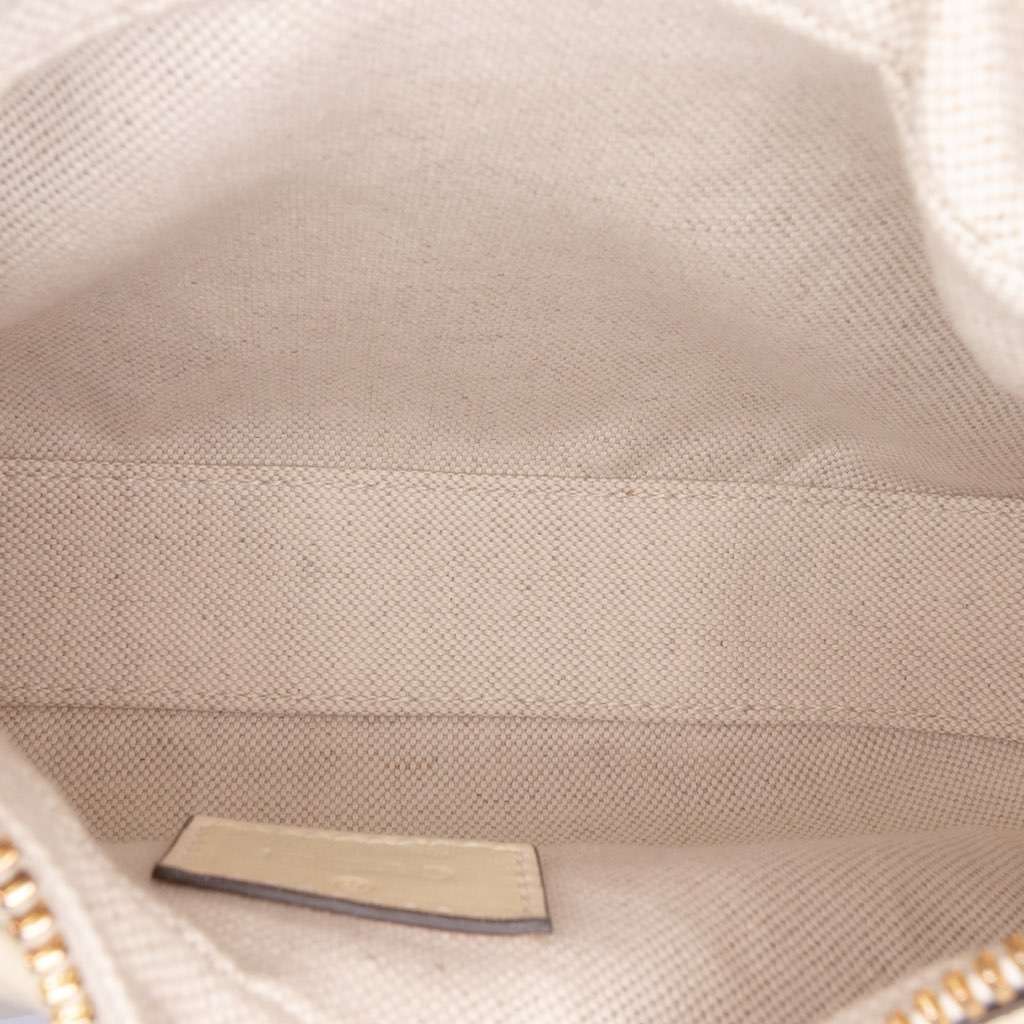 Gucci Small Leather Web Attache Crossbody White Leather Good - Model View