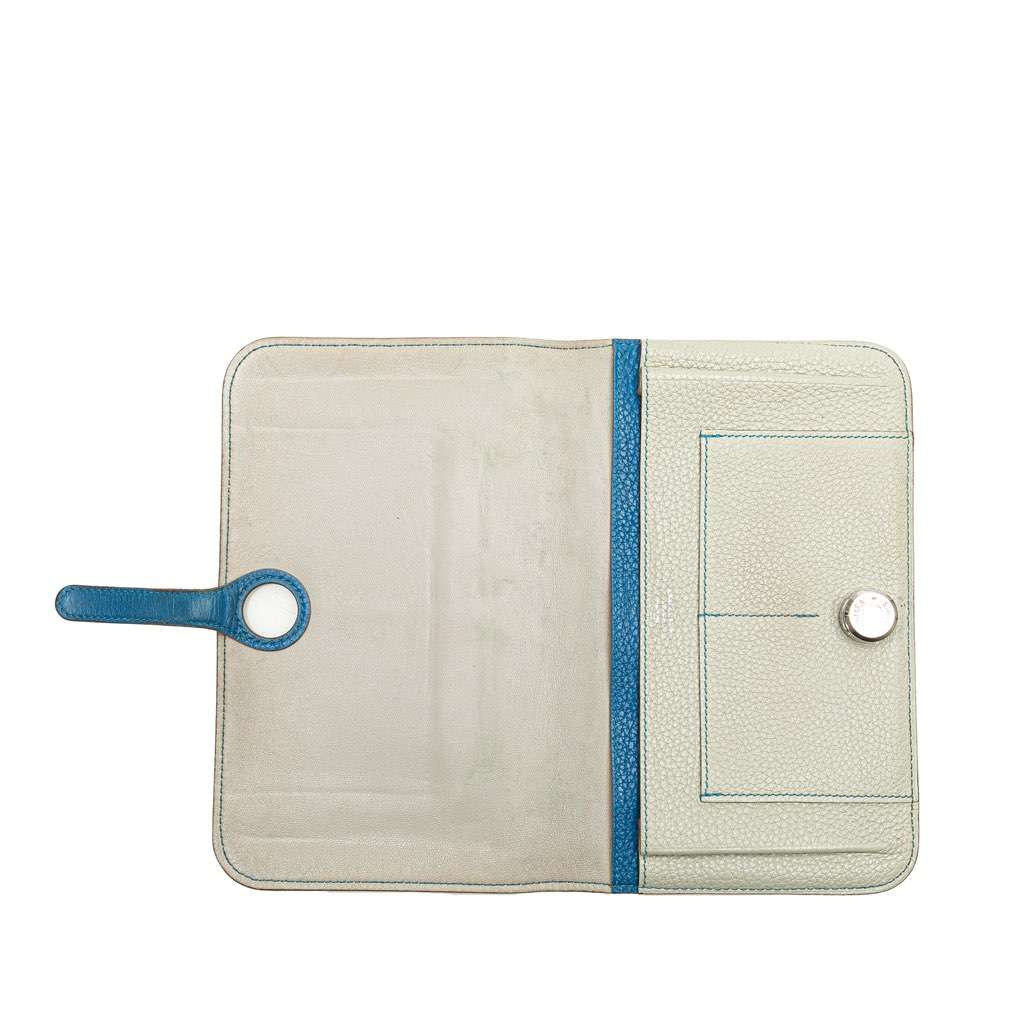 Hermès Bicolor Togo Dogon Duo Wallet GM Grey Leather Good condition - Model View