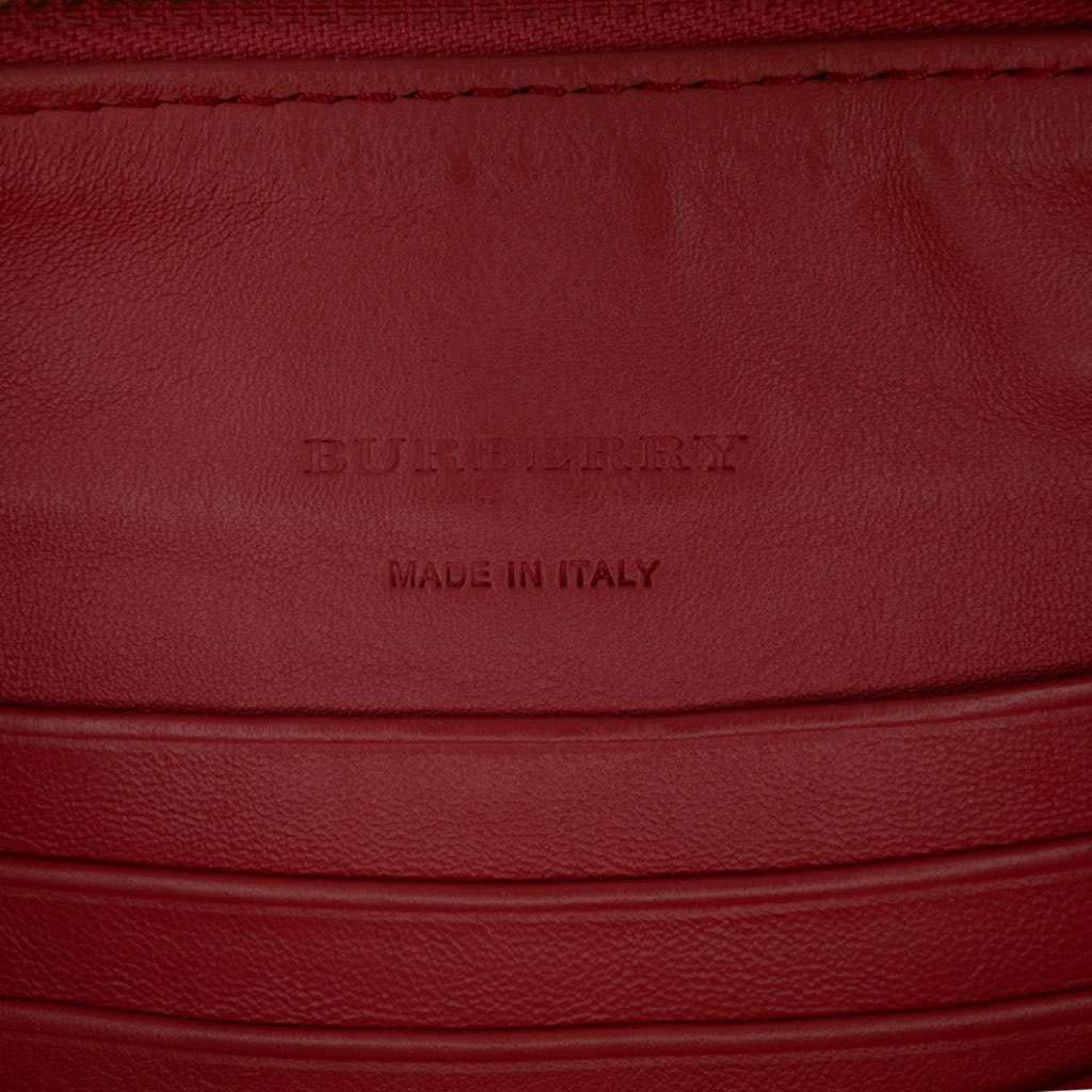 Burberry Haymarket Check Canvas Peyton Crossbody Brown Canvas Good - Box View