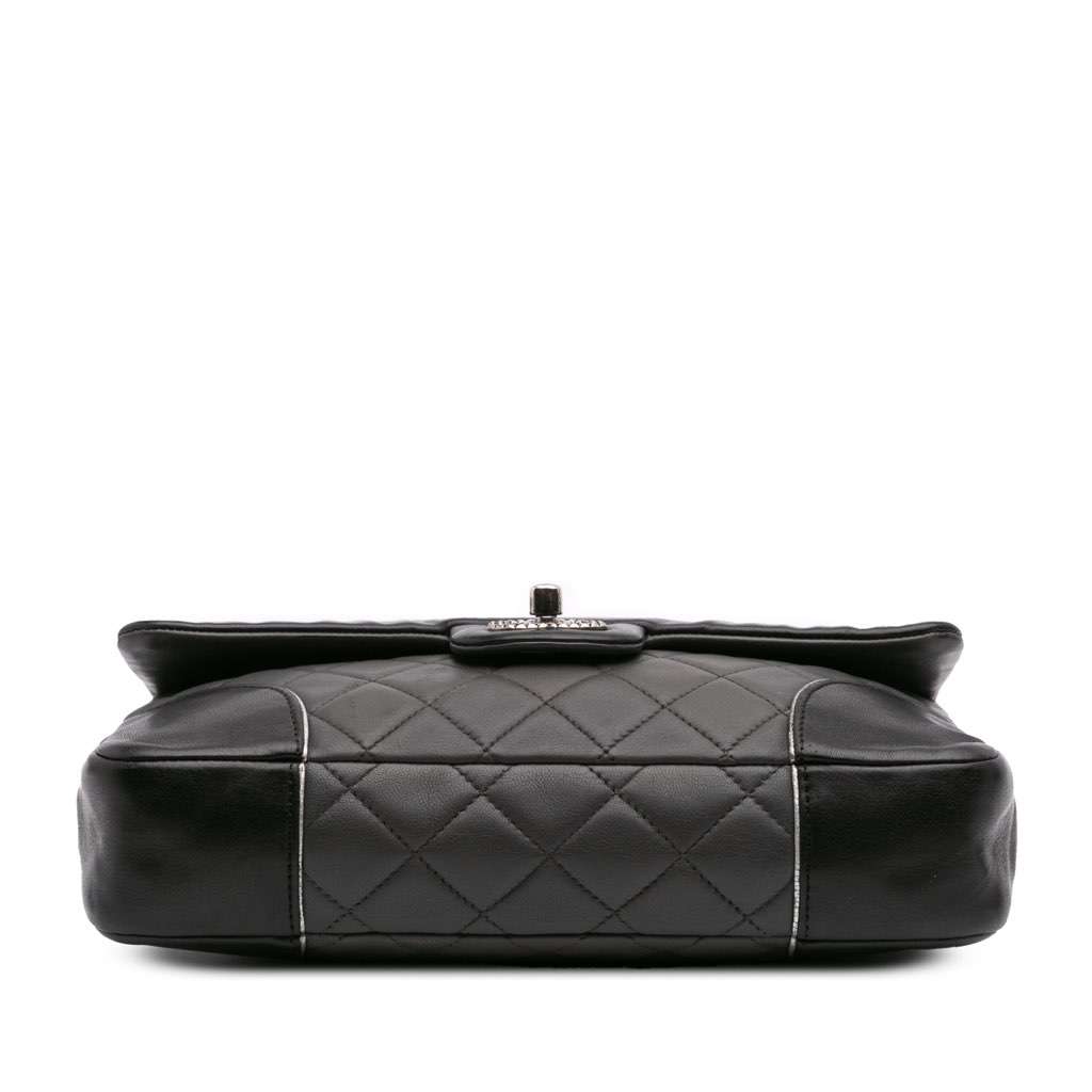 Chanel Paris-Salzburg Medium Lambskin Tyrolean Flap Grey Leather Good condition - Inside View
