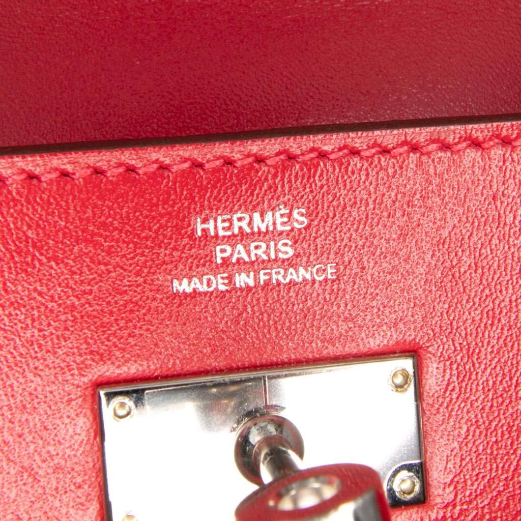 Hermès Tadelakt Verso Kelly Long Wallet Red Leather Good condition - Box View