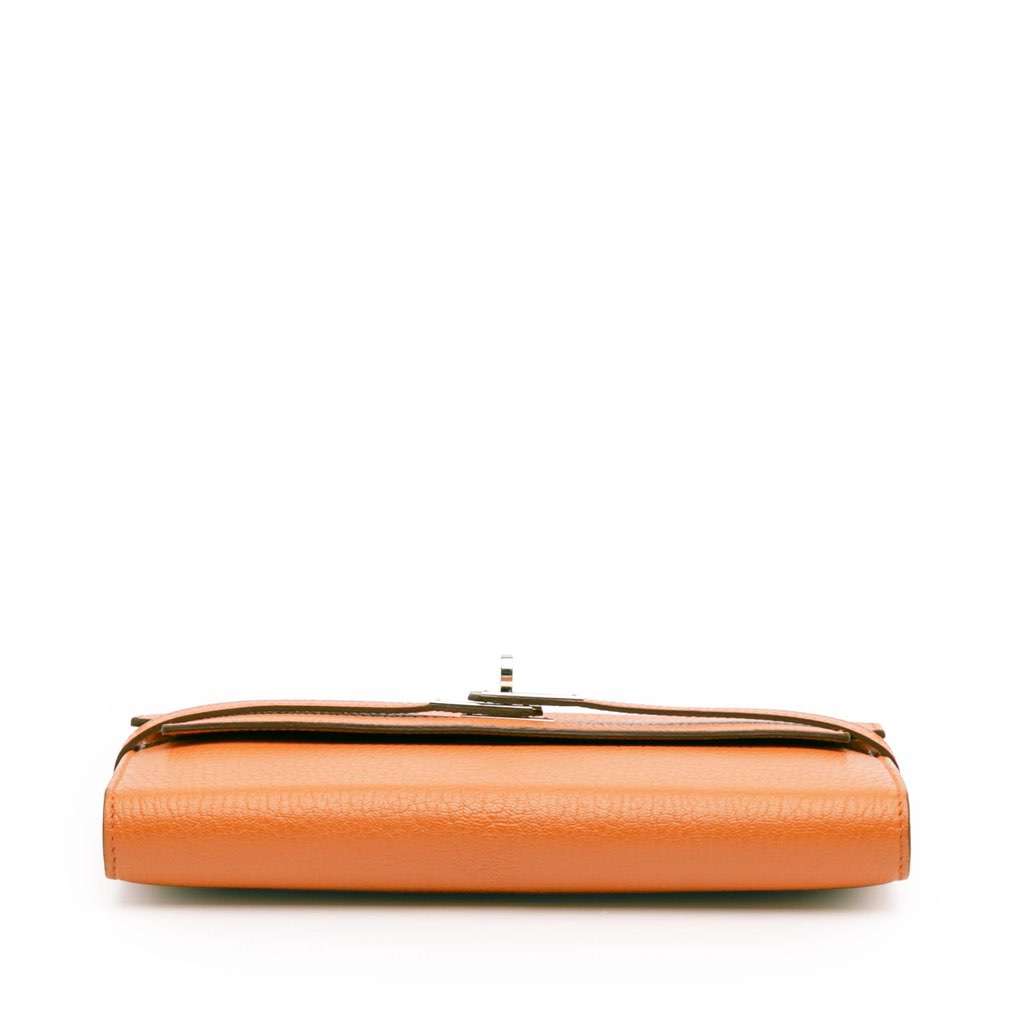 Hermès Chevre Mysore Kelly Longue Wallet Orange Leather Good condition - Inside View