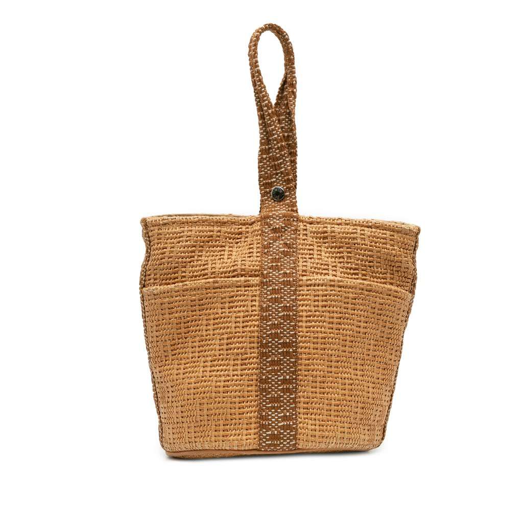 Hermès Woven Straw Saxo MM Brown Good condition - Front View
