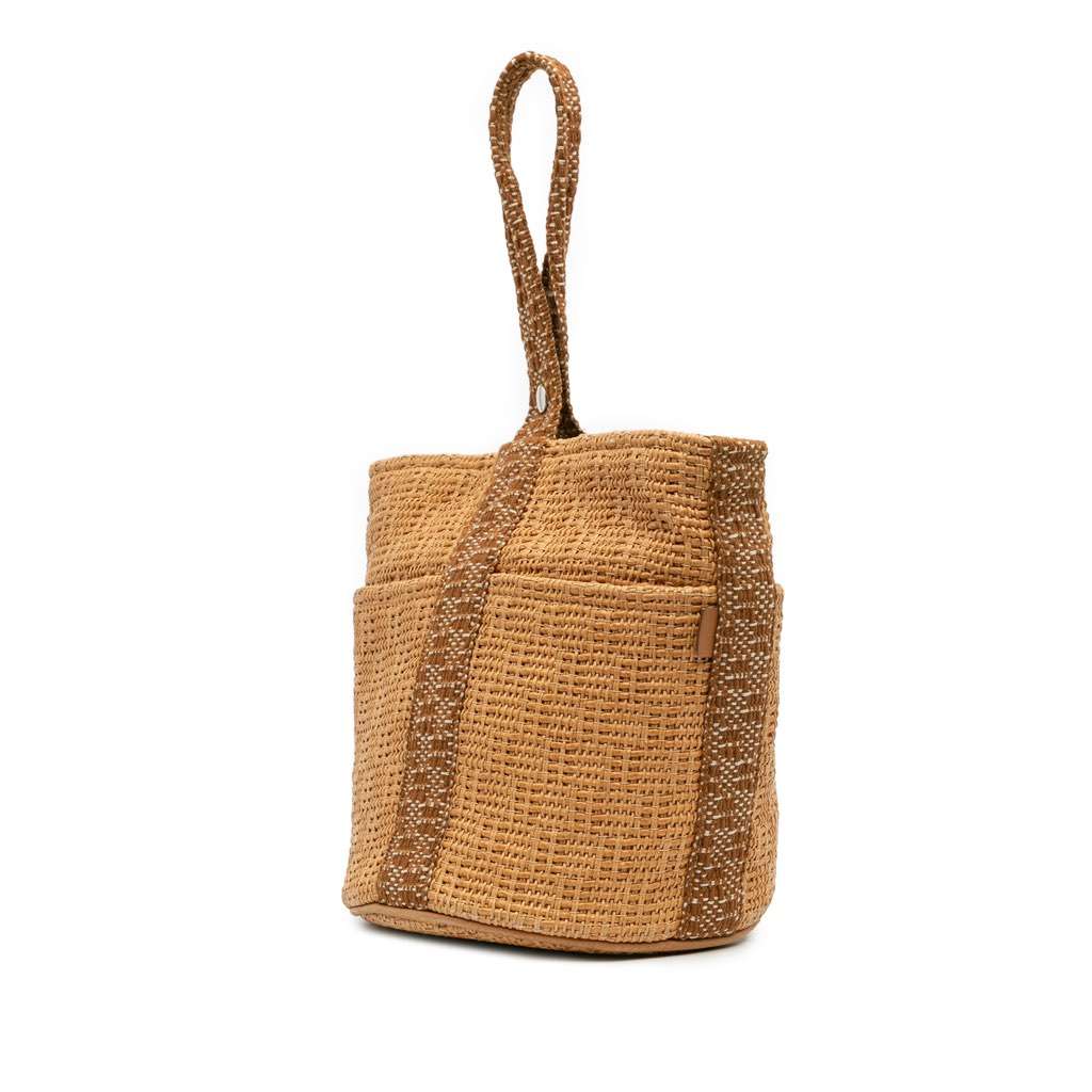 Hermès Woven Straw Saxo MM Brown Good condition - Back View