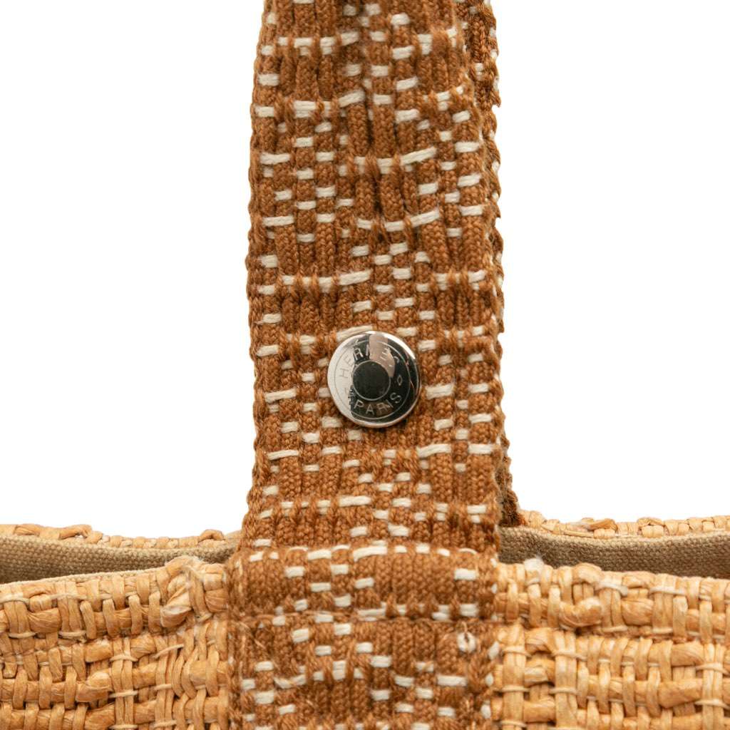 Hermès Woven Straw Saxo MM Brown Good condition - Box View